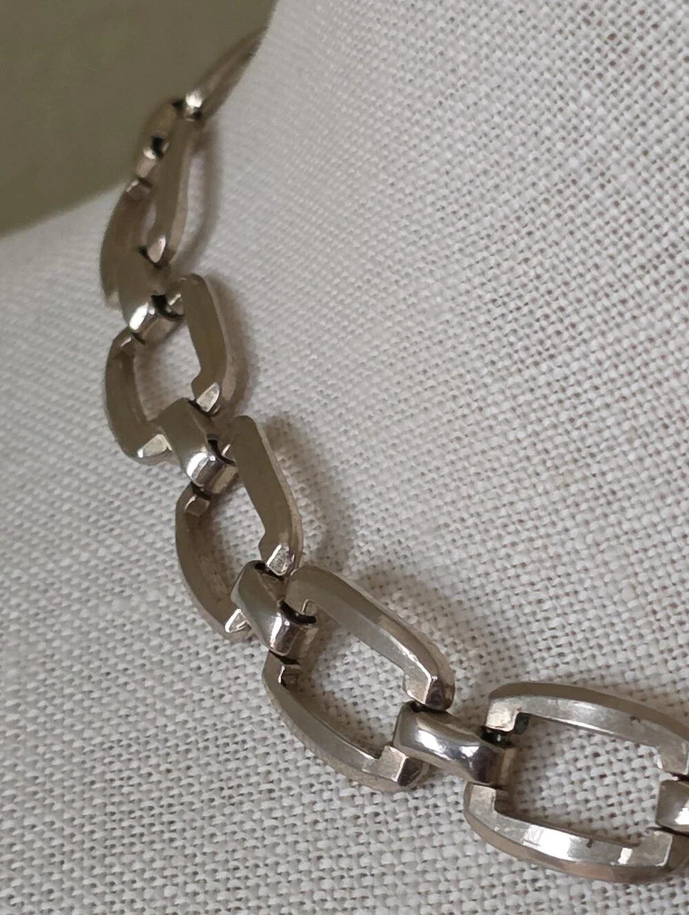 Vintage Coro Choker Necklace Silver Tone Modernist Statement Chunky Links